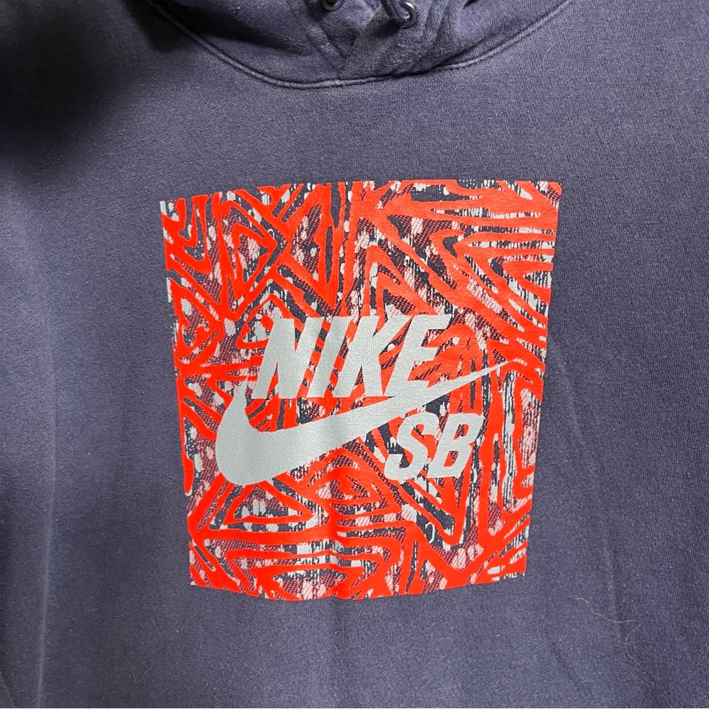 Nike Sb Hooded Sweater Mens Xl Blue Triangle Gfx Graphic Print View 2